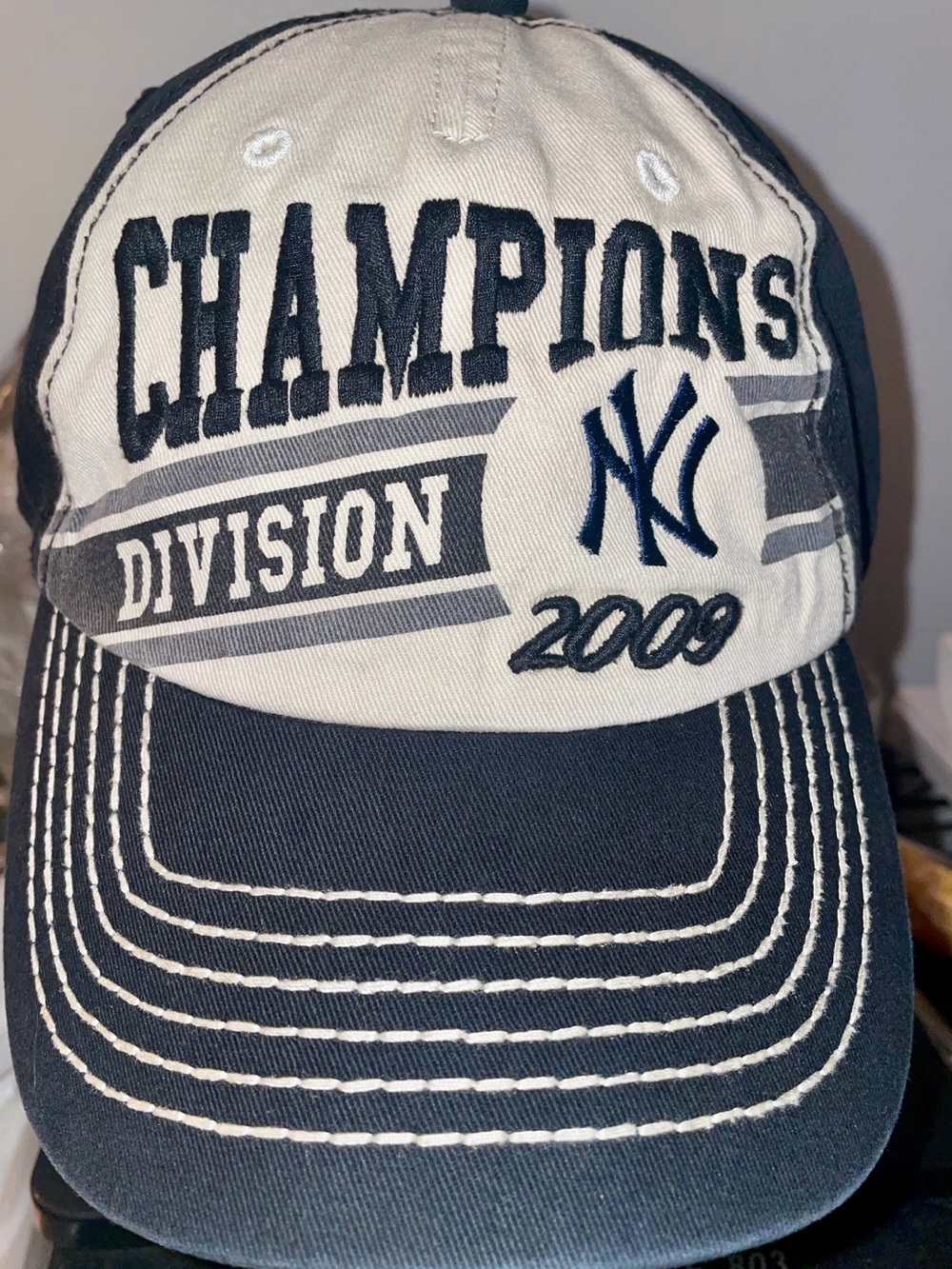 Majestic Navy and White CHAMPIONS Division Baseball Cap